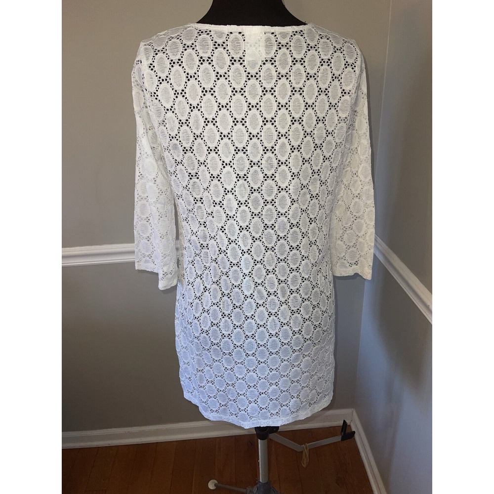 Kona Sol Swim Cover‎ Up White Eyelet Womens Sz M - Picture 3 of 4